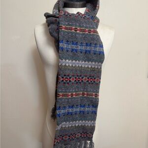 J. Crew Multicolor Patterned Wool Scarf